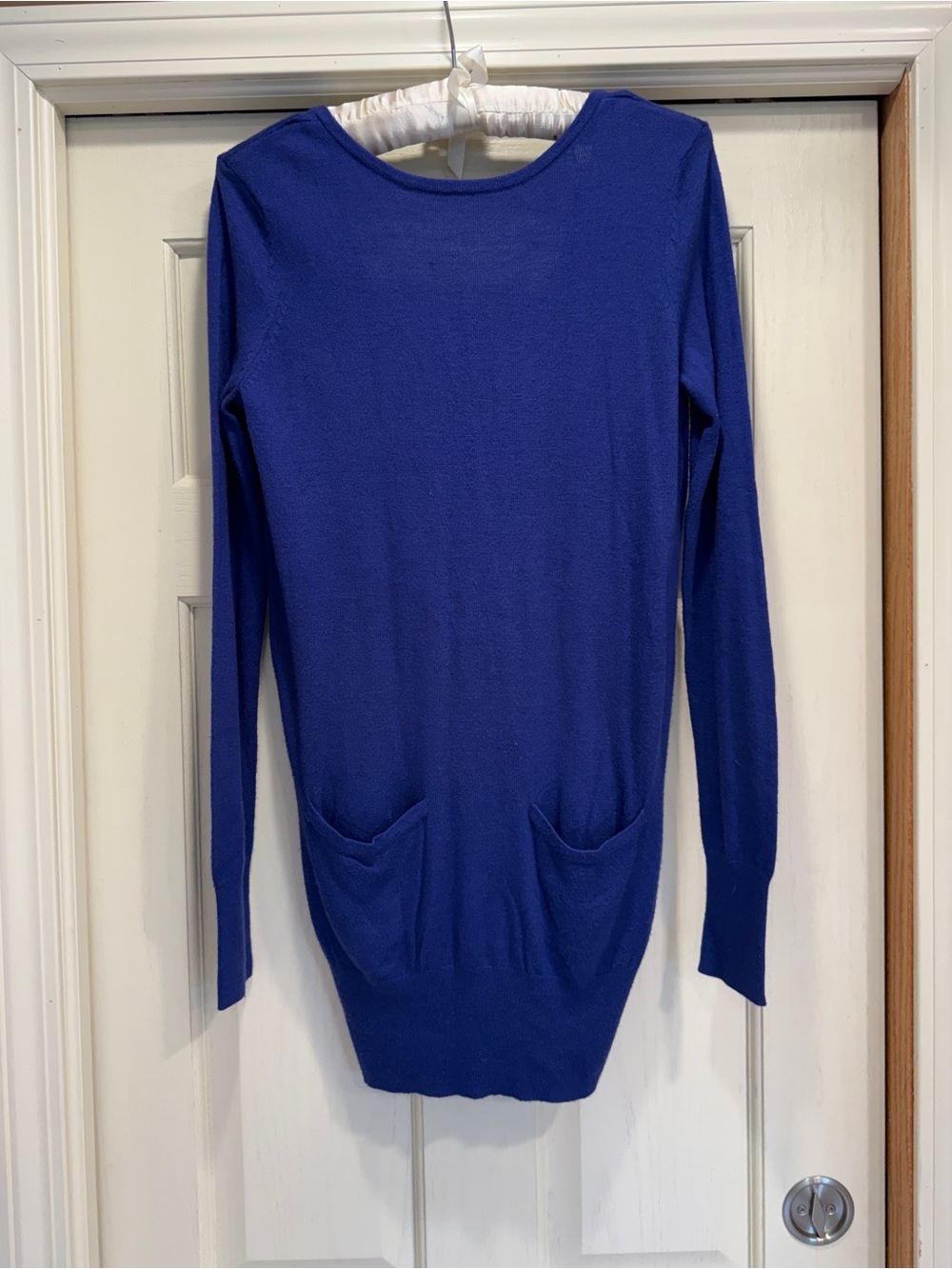 Royal Blue Long Sleeve Pocket Sweater